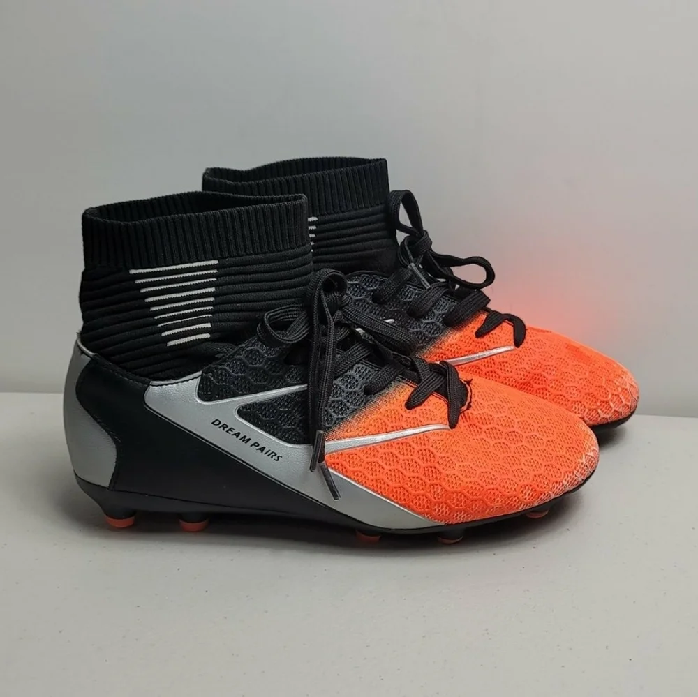 Youth Boys Soccer Shoes High Top Outdoor Indoor Football Cleats Sz 5